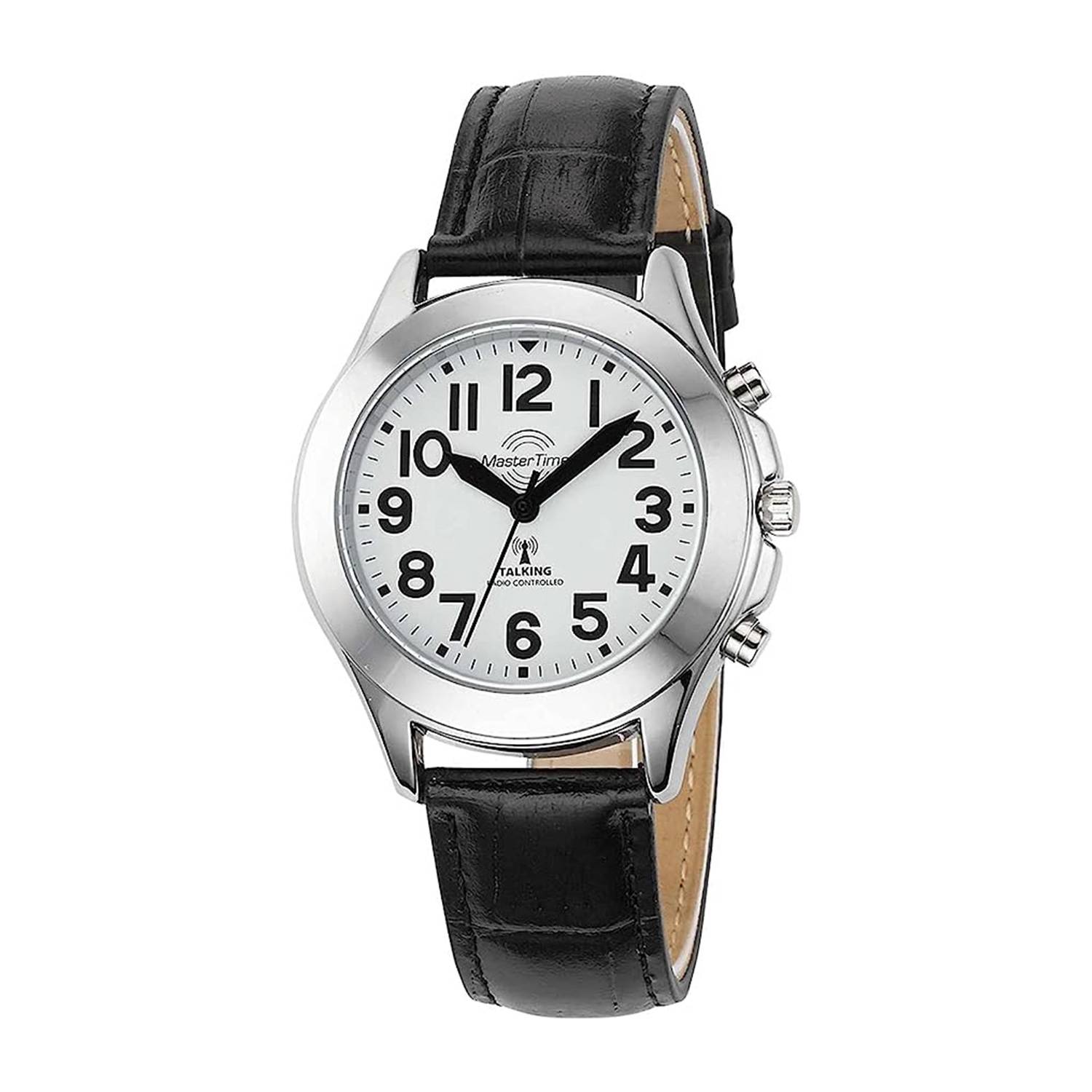 MasterTime Sprechende Damenuhr MTLA-10705-60L, Quarz, Funk, analog, Lederarmband