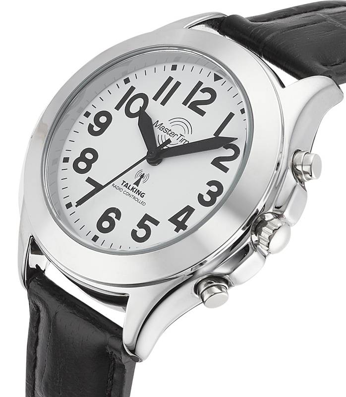 MasterTime Sprechende Damenuhr MTLA-10705-60L, Quarz, Funk, analog, Lederarmband