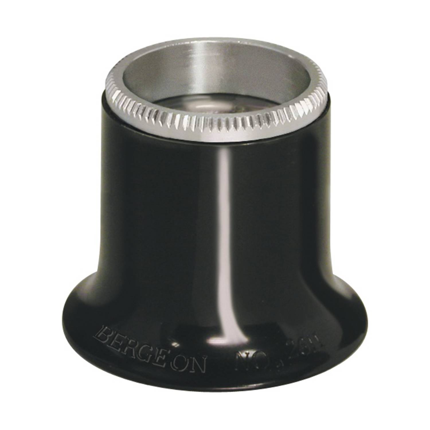 Bergeon 2611-N-4 Uhrmacherlupe 2,5x Bikonvexe Linse, schwarze Kunststofffassung