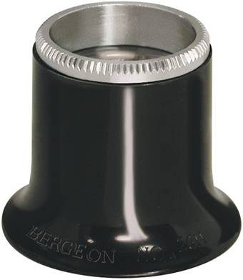 Bergeon 2611-N-4 Uhrmacherlupe 2,5x Bikonvexe Linse, schwarze Kunststofffassung