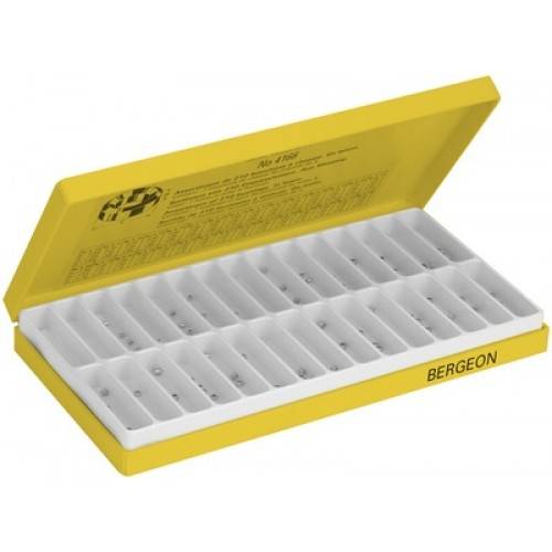 Bergeon 4166 Einpresslager-Sortiment, 255-teilig, für Wecker, Pendulen, Regulatoren
