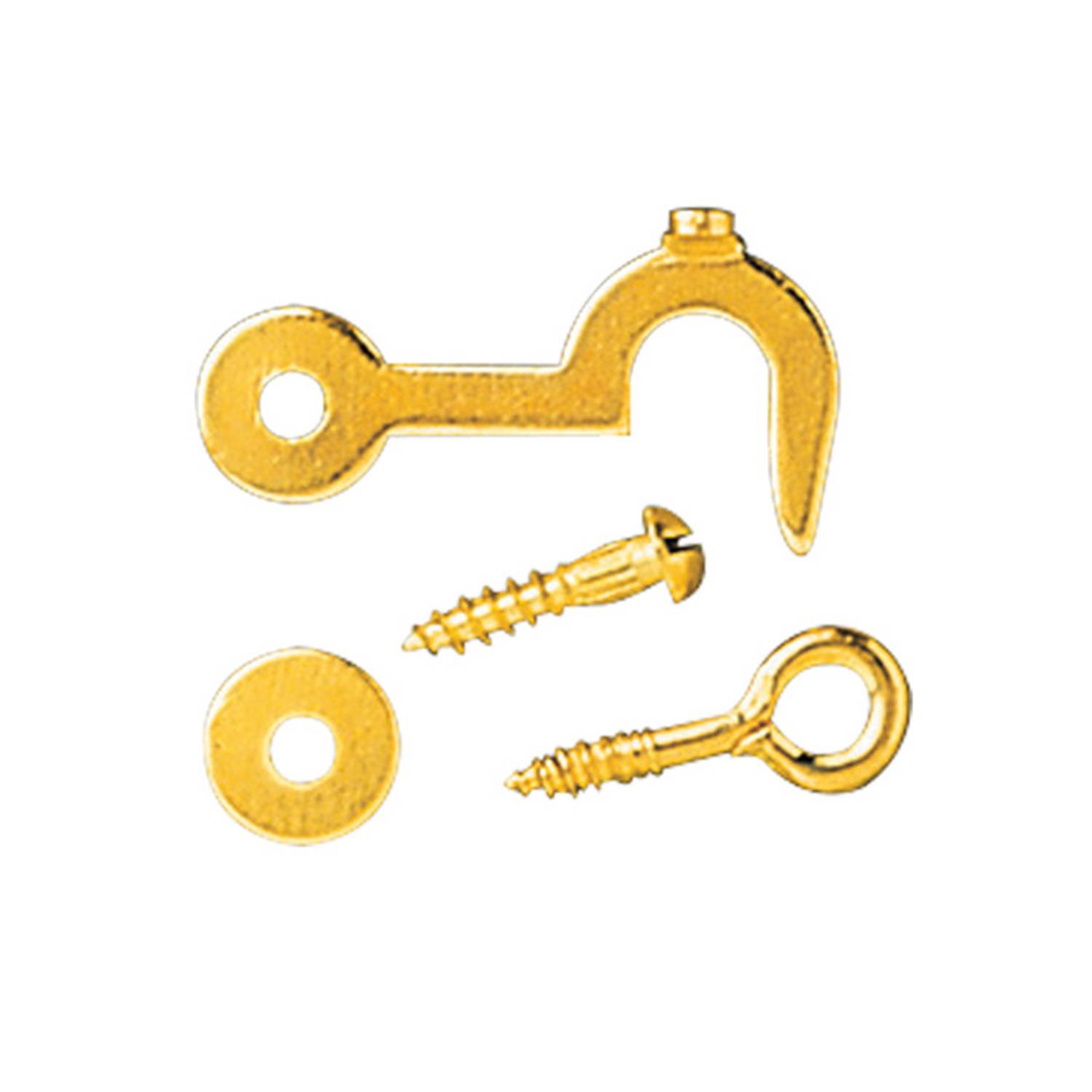 SELVA Gehäuseverschlußriegel Messing mit Haken und Schrauböse L:22mm