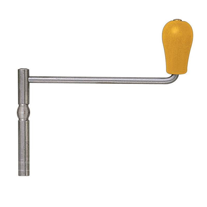 SELVA Aufzugschlüssel, Kurbelschlüssel für Hausuhren, aus Stahl mit Holzgriff