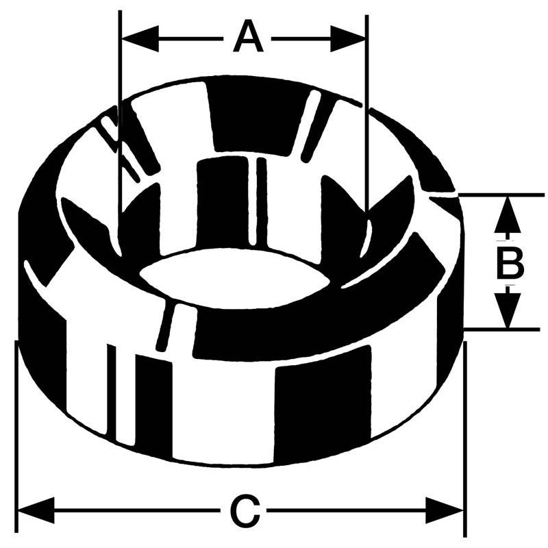 Bergeon Bergeon-Einpresslager Messing B53, Bohrung Ø 1,90 Außen Ø 3,50 Höhe 2,00mm, Inhalt 10,00 Stück