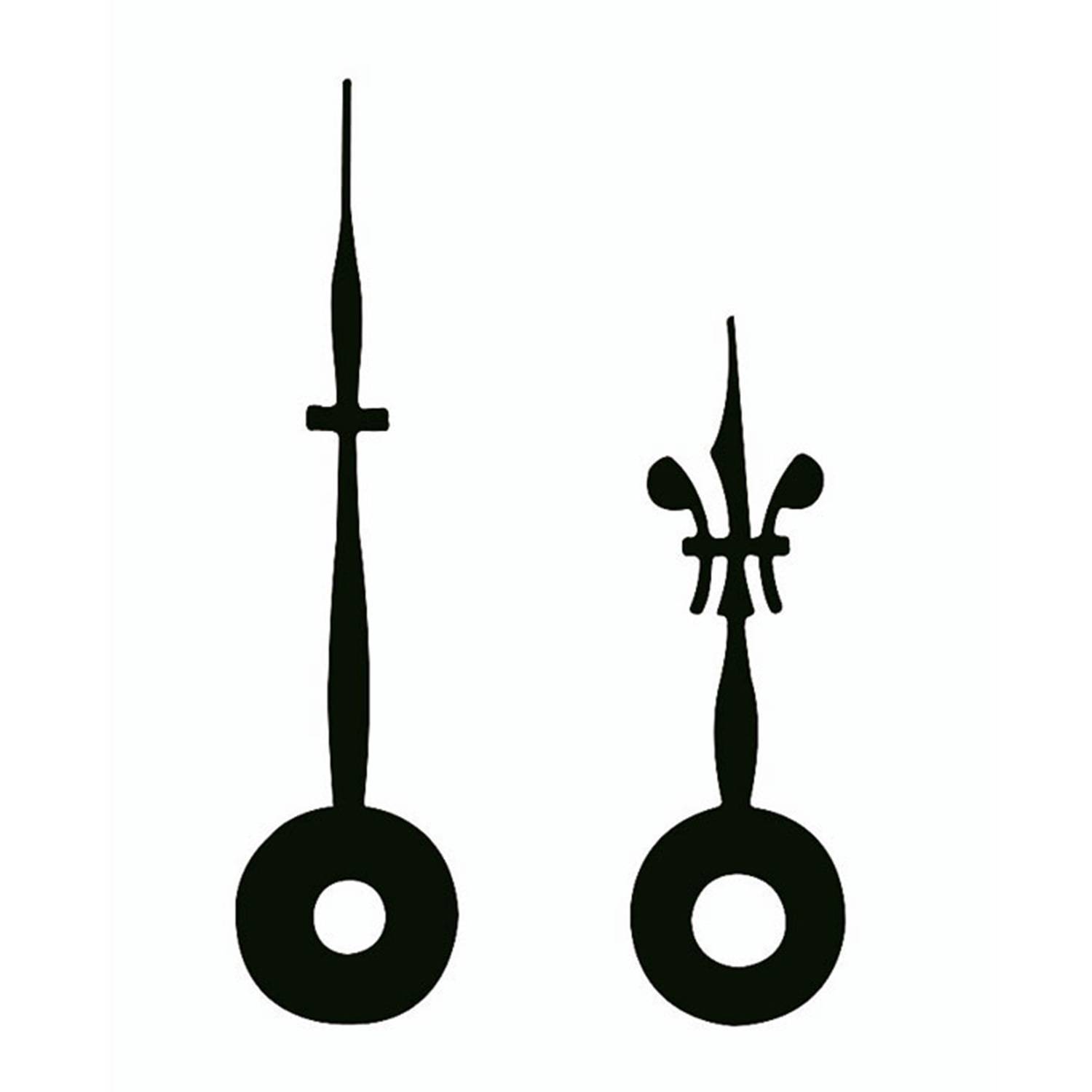 SELVA Zeigerpaar für Quarzuhren Lilie schwarz poliert Minutenzeiger-L:28mm