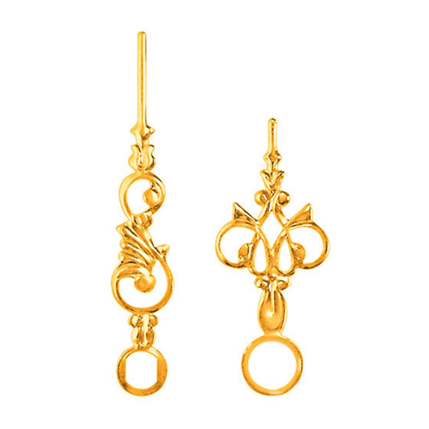 SELVA Zeigerpaar für Quarzuhren Antik gelb poliert Minutenzeiger-L:33mm