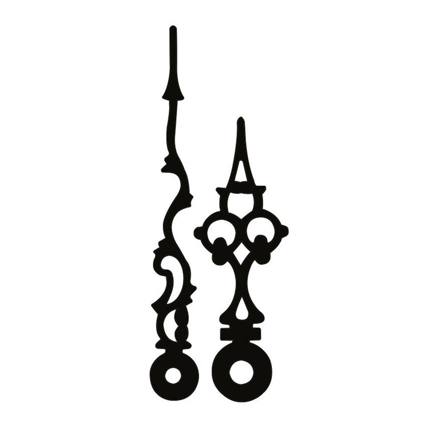 SELVA Zeigerpaar für Mechanische Antik schwarz Minutenzeiger-L:121mm