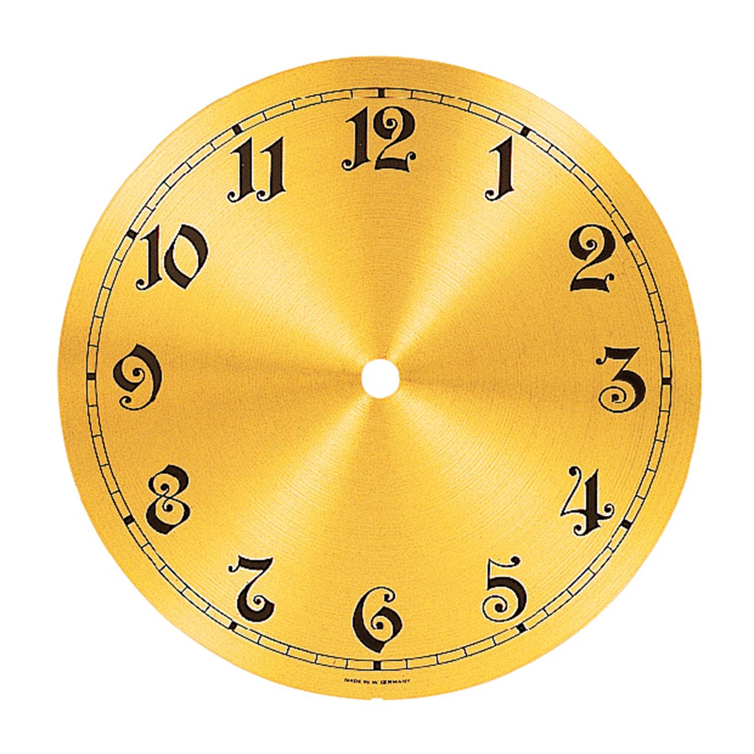 SELVA Zifferblatt Aluminium gold matt mit arabische Zahlen für Heim- und Hausuhren Ø:197mm