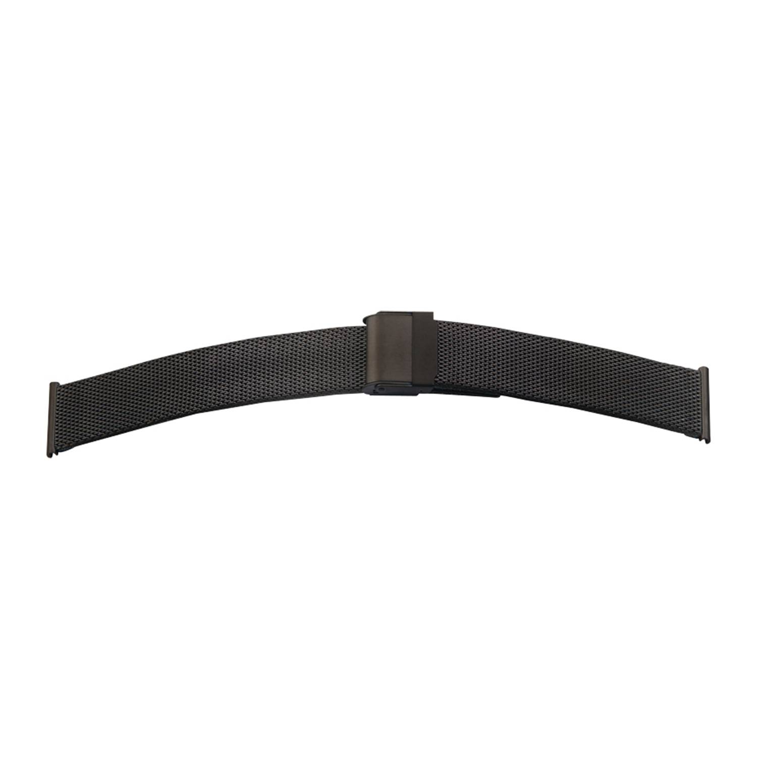 SELVA Milanaise-Uhrenarmband, Metallband, Schwarz, PVD / mattiert, aus Edelstahl