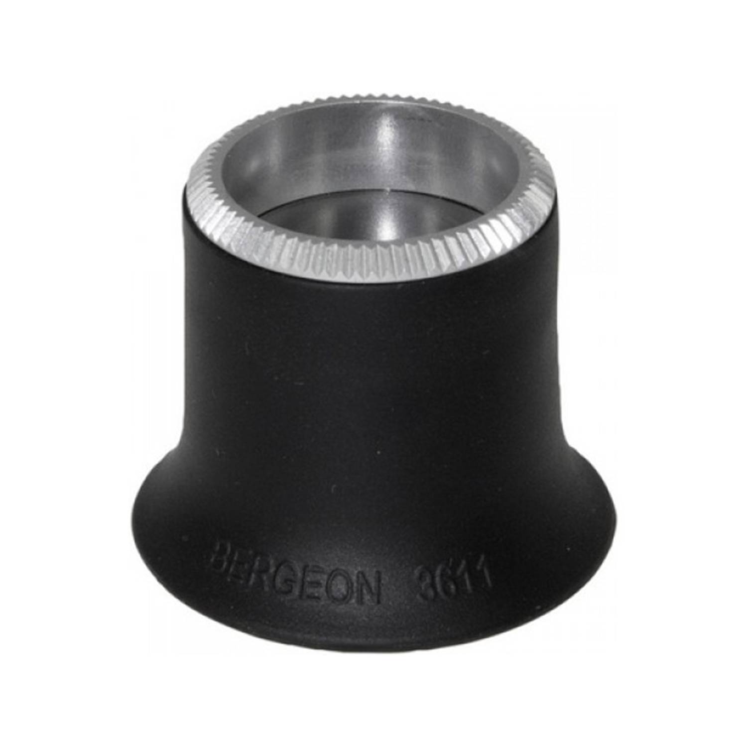 Bergeon 3611-N-3 Lupe, 3,3x, Weichgummi, Schwarz, geriffelter Ring No. 3