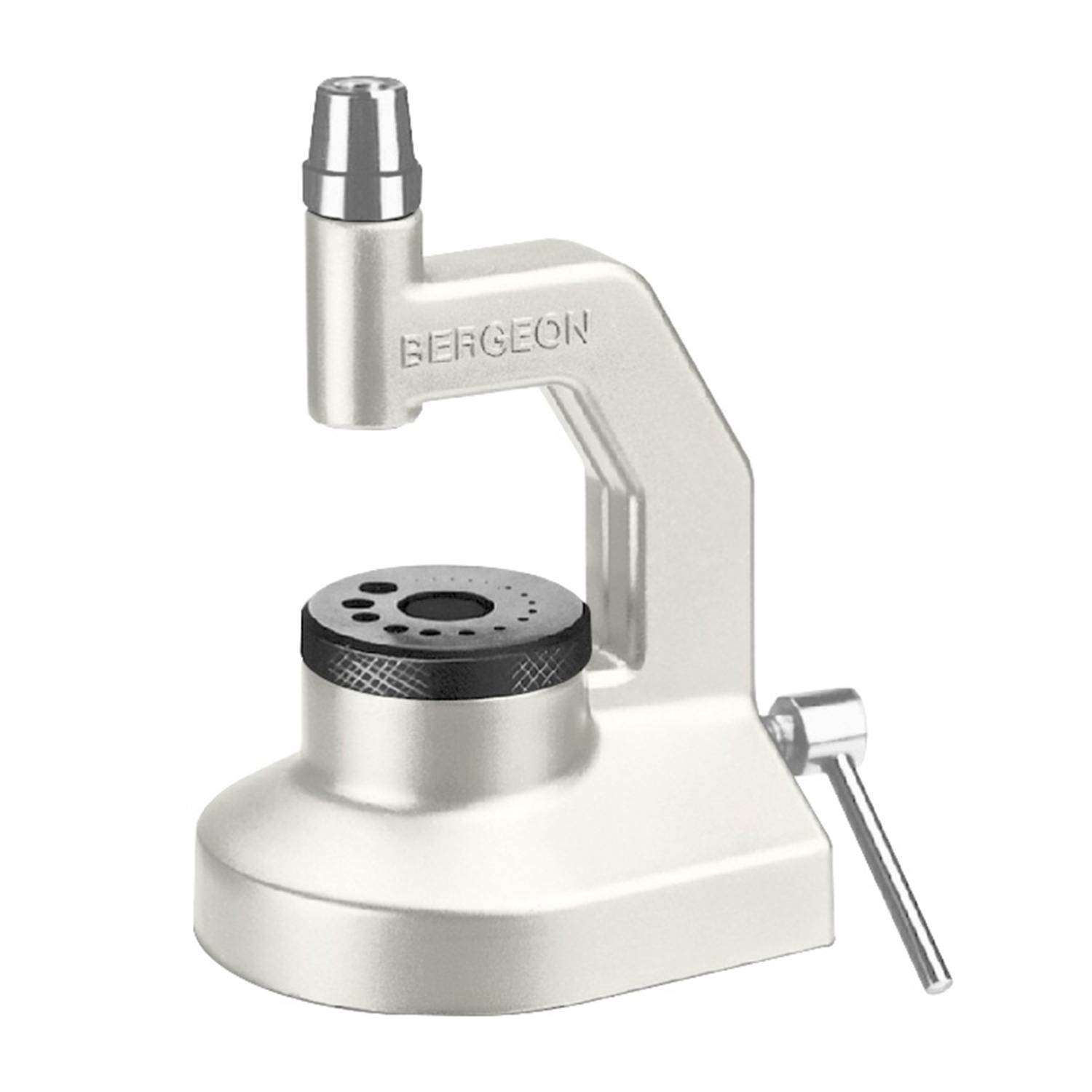 Bergeon Triebnietmaschine 5285-B, mit 50 Punzen und 10 Ambösschen, ohne Sockel
