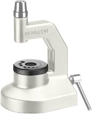 Bergeon Triebnietmaschine 5285-B, mit 50 Punzen und 10 Ambösschen, ohne Sockel