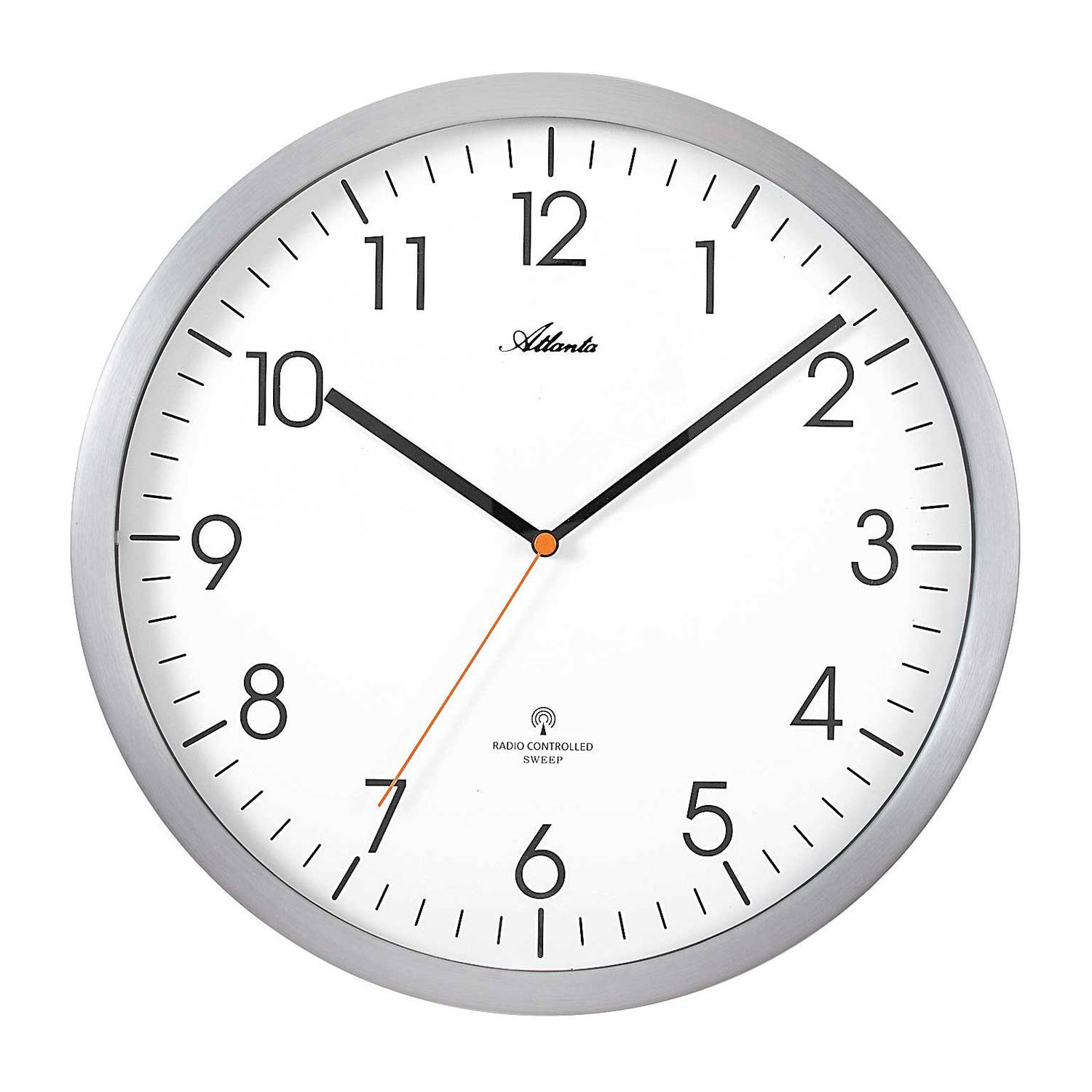 Atlanta Atlanta 4382/4 silber Funk-Wanduhr Metallgehäuse