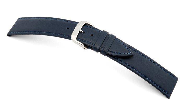 Happel Lederband Arezzo 22mm ozeanblau, glatt