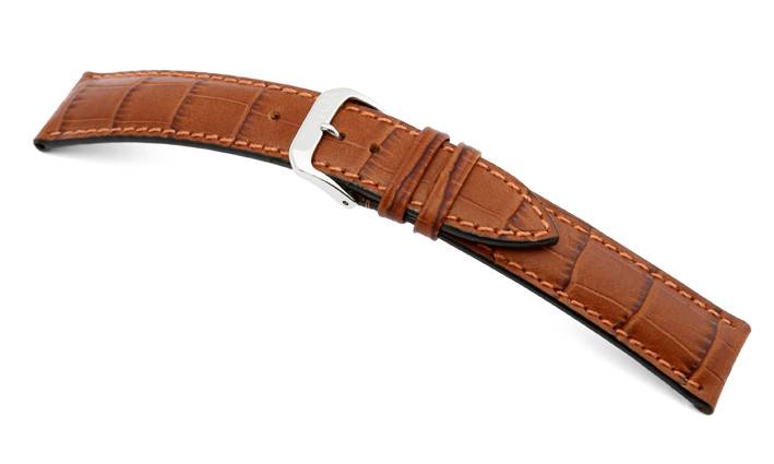 Happel Lederband Jackson 16mm cognac mit Alligatorprägung