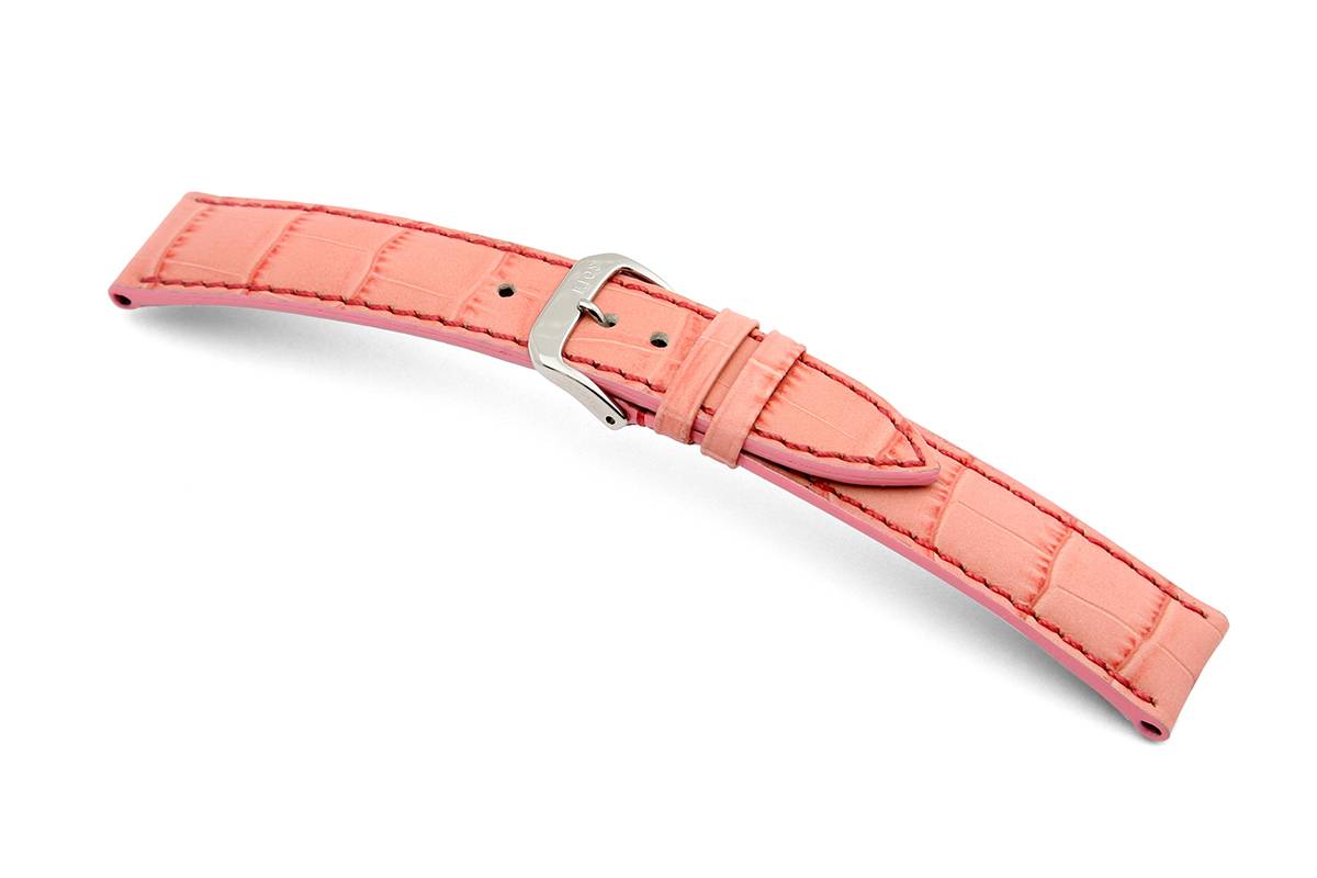 Happel Lederband Jackson 16mm rosa mit Alligatorprägung