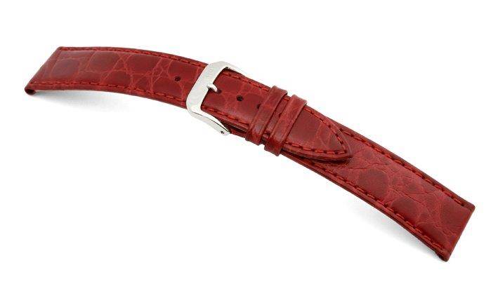 Happel Lederband Bahia 16mm bordeaux mit Krokodillederprägung