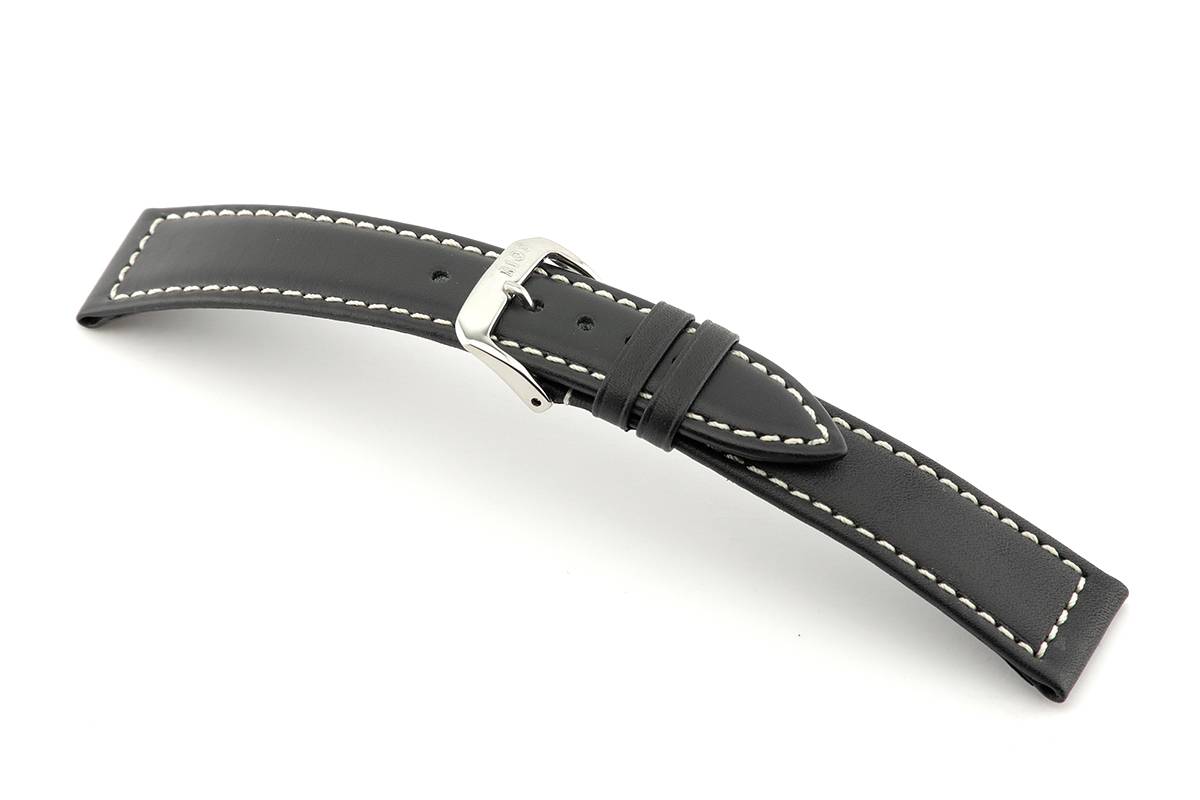 Happel Lederband Del Mar 22 mm schwarz