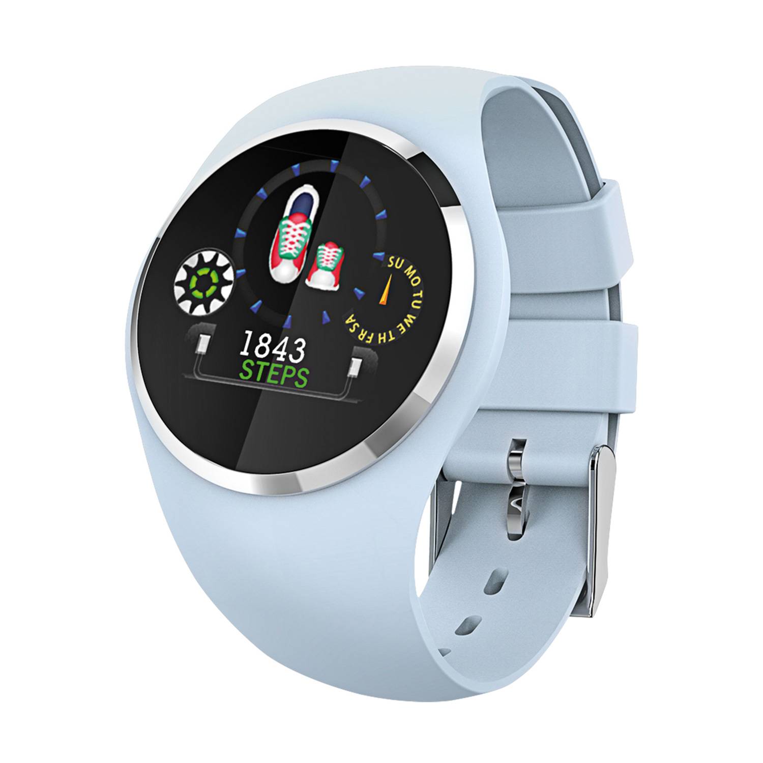 Atlanta Smartwatch 9703-5, Fitness Tracker, Hellblau, mit rundem Farbdisplay