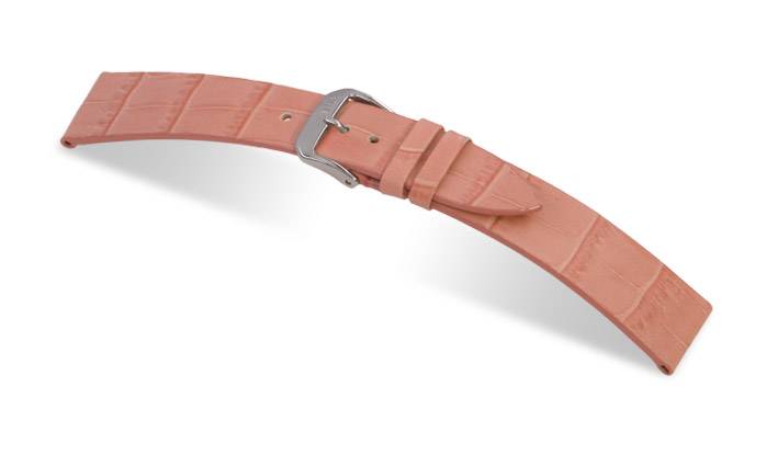 Happel Lederband Charleston 16mm rosa mit Alligatorprägung