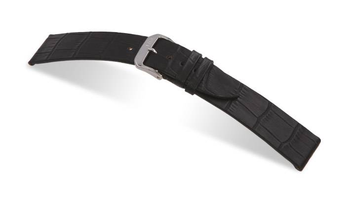Happel Lederband Charleston 16mm schwarz mit Alligatorprägung