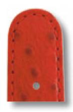 Happel Lederband Dundee 16mm rot mit Straußennarbung