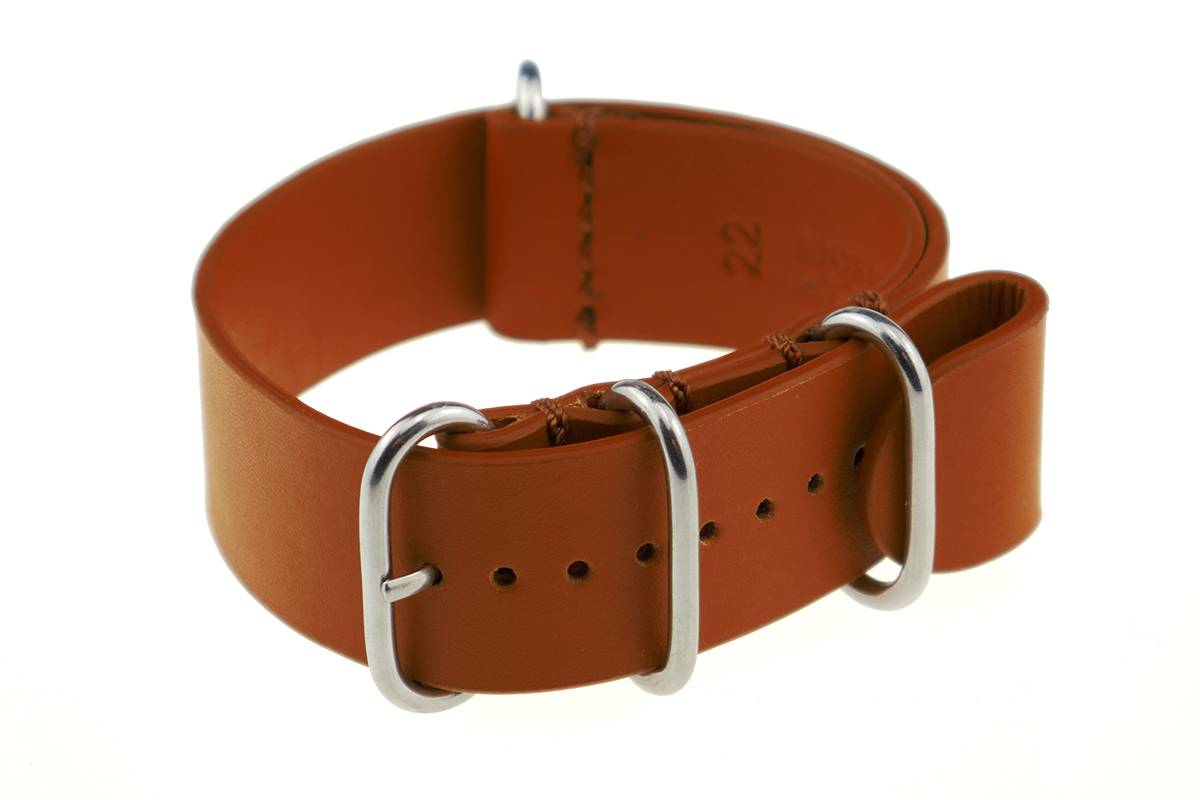 Happel Nato-/ Durchzugsband Atlanta 22mm cognac