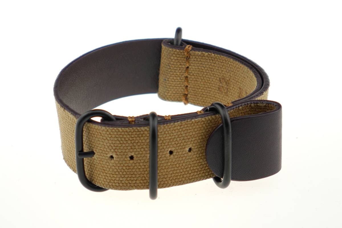 Happel Nato-/ Durchzugsband Kansas 22mm cognac