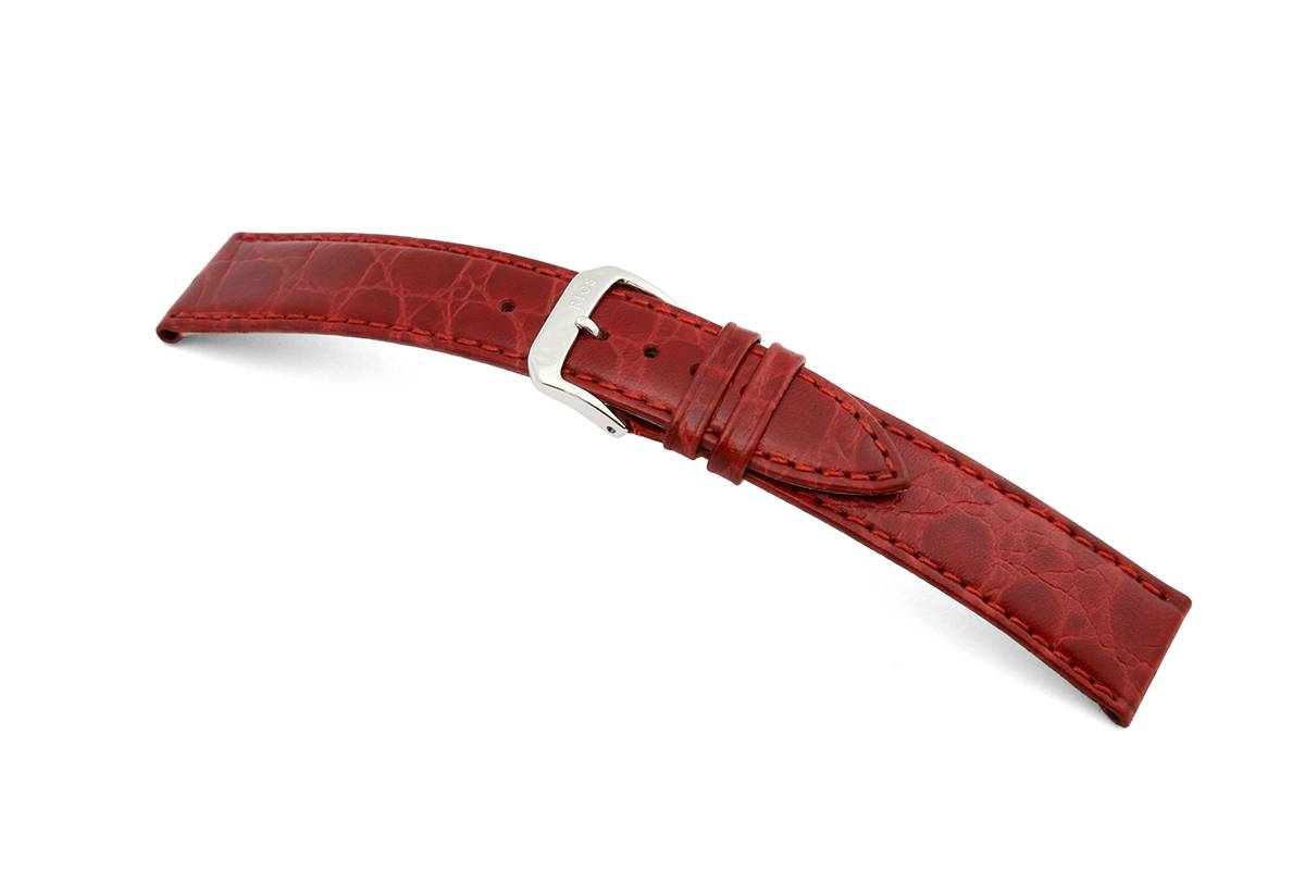 Happel Lederband Bahia 8mm / bordeaux XL mit Krokodillederprägung