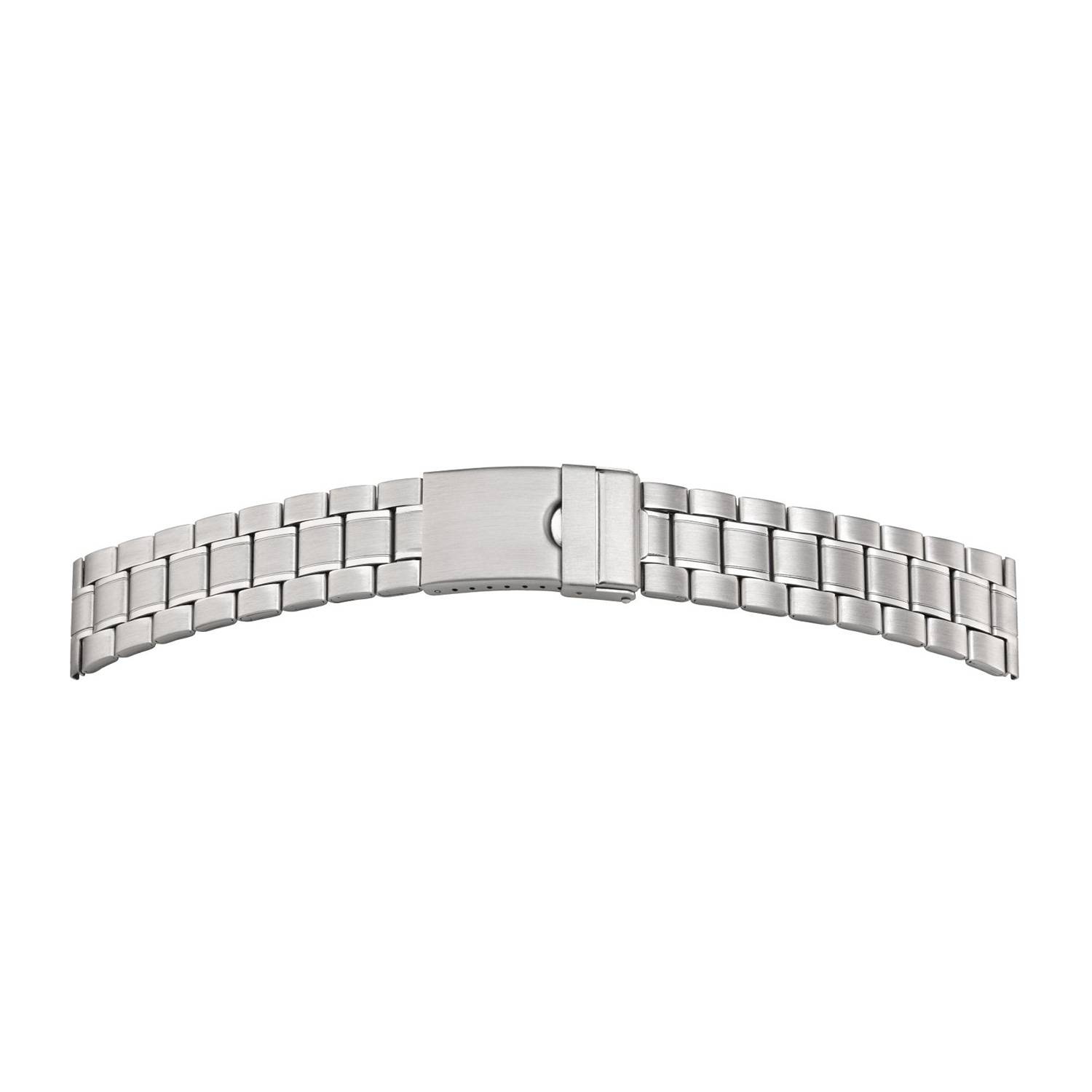 SELVA Metallband, Uhrenarmband für Herren, aus Edelstahl, Silber, satiniert