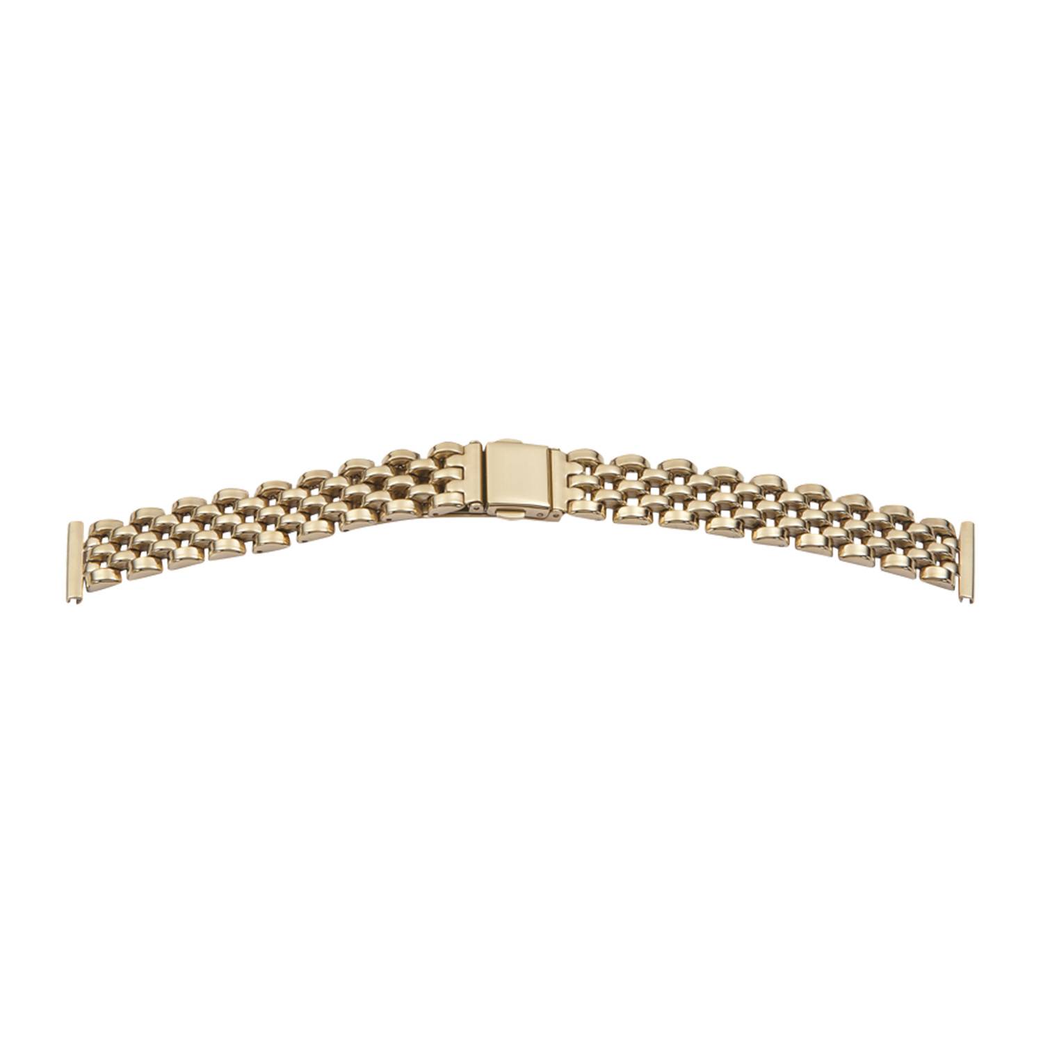 SELVA Metallband, Uhrenarmband für Damen, aus Edelstahl, Gold, poliert / PVD