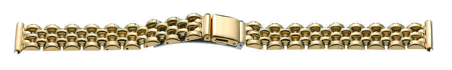 SELVA Metallband, Uhrenarmband für Damen, aus Edelstahl, Gold, poliert / PVD