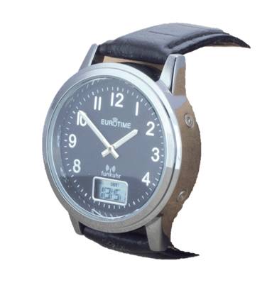 EUROTIME Funkarmbanduhr schwarz