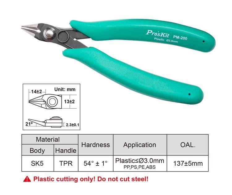 PRO'S KIT Spezial-Seitenschneider für Kunststoff/ Plastik bis 3mm