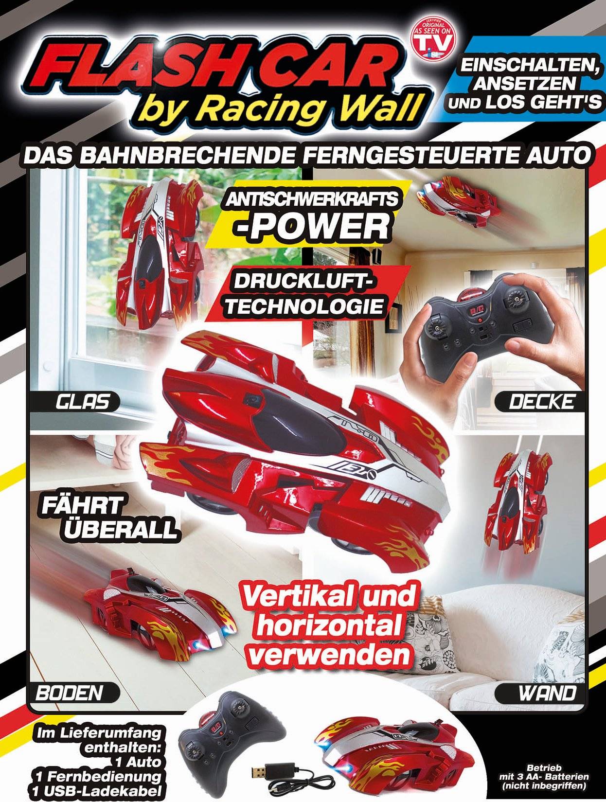 SELVA Flash Car by Racing Wall - fährt überall - spektakulär