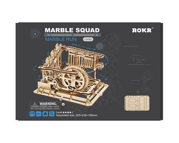 ROKR ROKR Holz-Kugelbahn/ Murmelbahn Squad - spektakuläre Mechanik