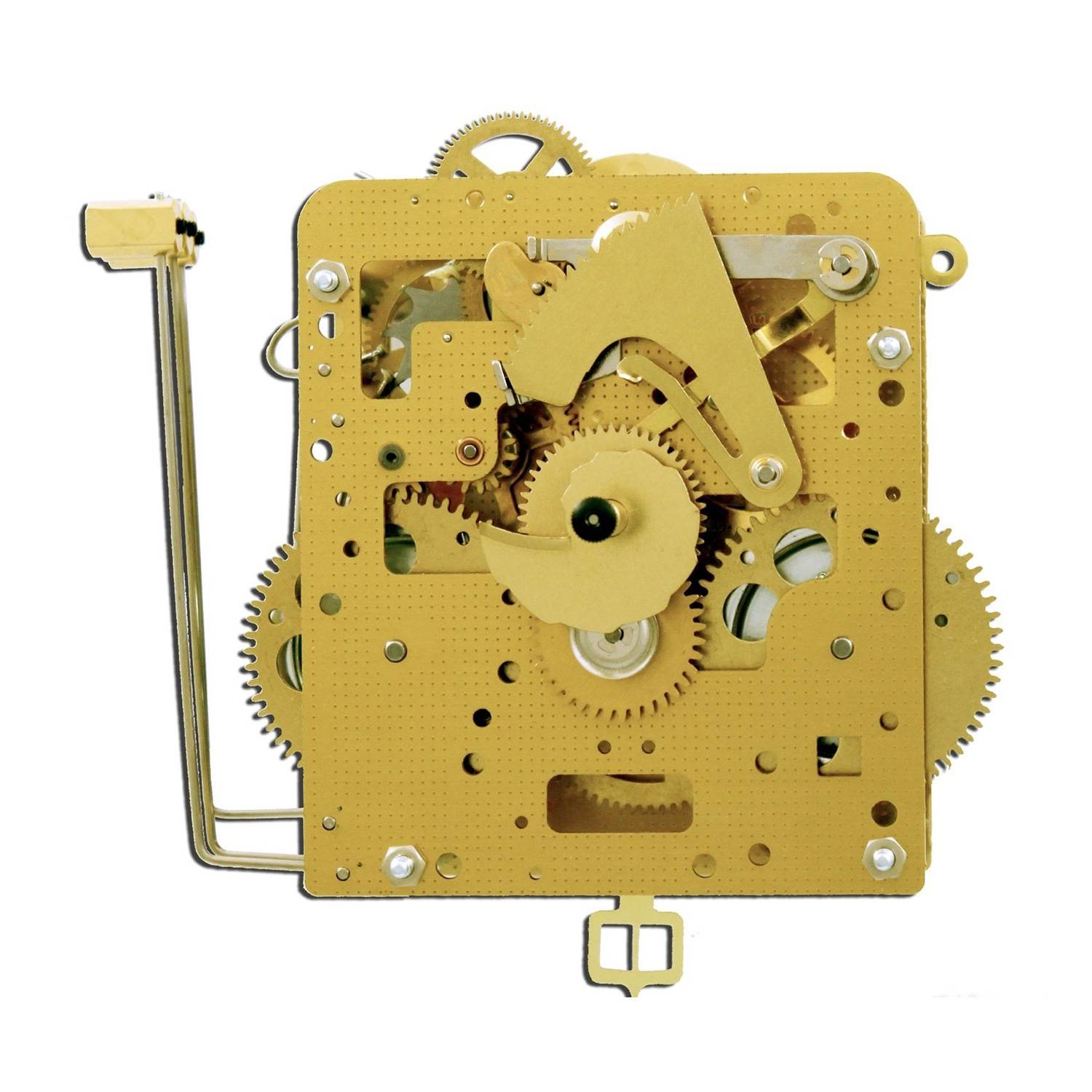 Hermle Heimuhrwerk Hermle 261-030, 8-Tage, Pendel 45cm , Schlag auf Gong, im Hinterkasten montiert, incl.3-Stab-Gong, Gewichte, Ketten