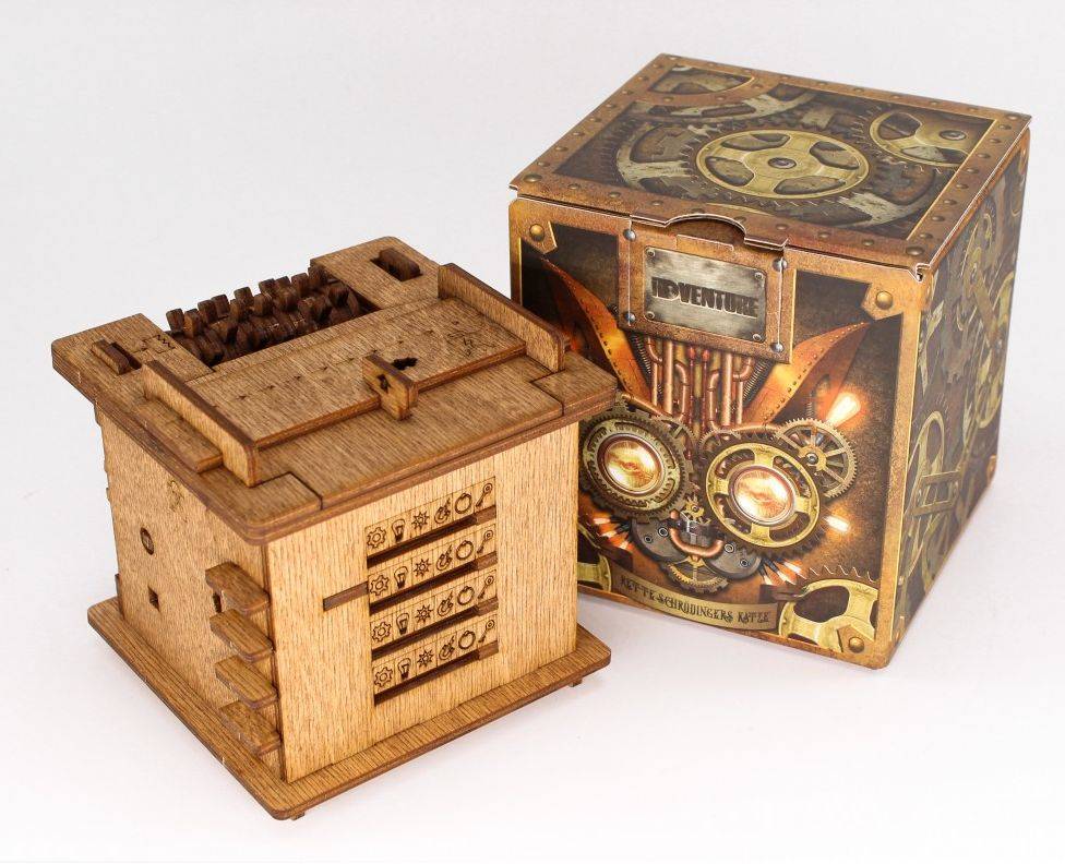 CLUEBOX Wer schafft es, die MEGA-Box zu öffnen? Die Escape-Room-Herausforderung Schrödingers Katze