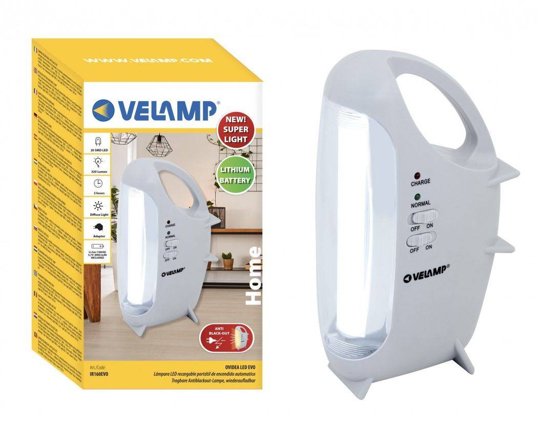 SELVA Notlicht - Wiederaufladbare Akku-Leuchte mit Anti-Blackout-Funktion - 4,5 Watt