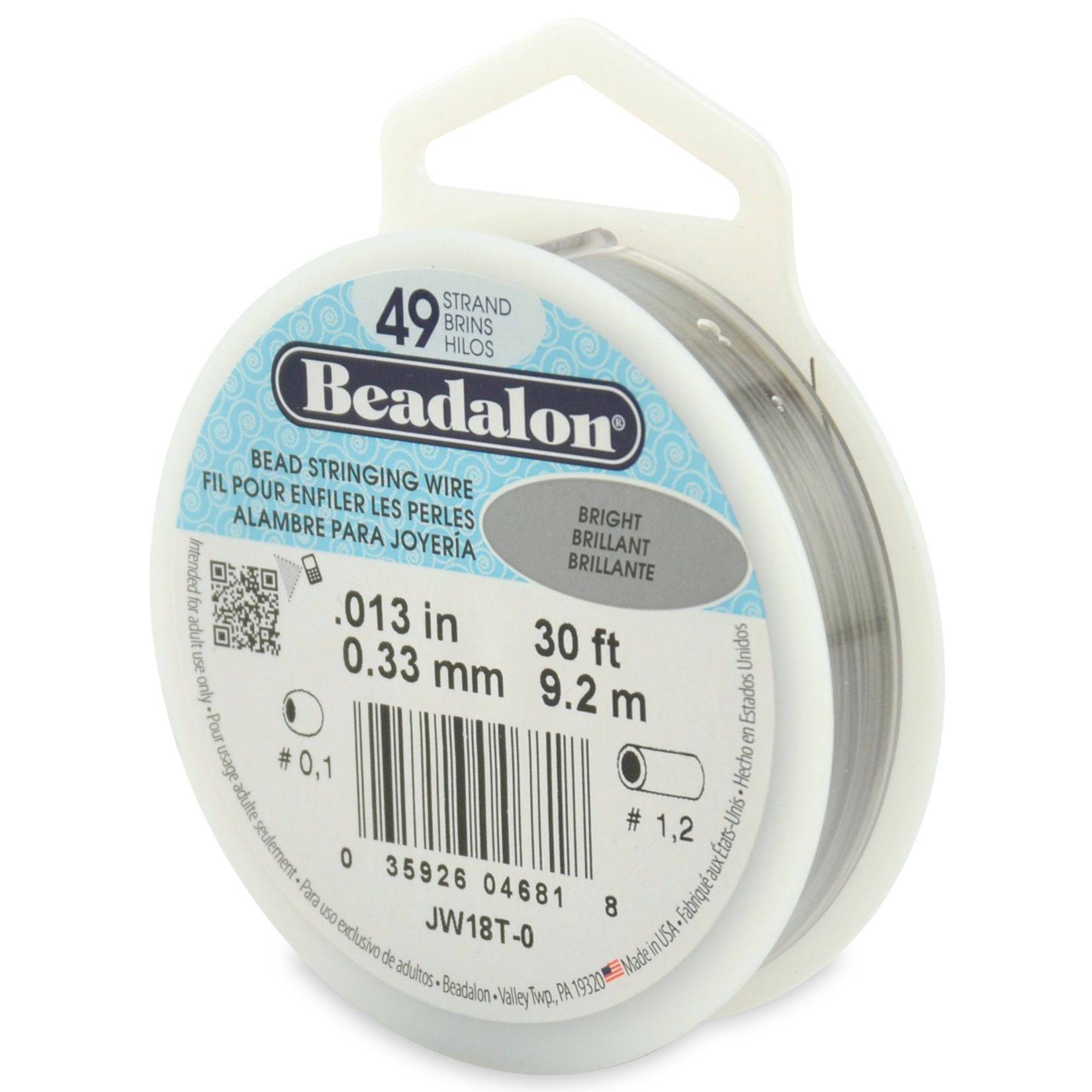 Beadalon Schmuckdraht Edelstahl-kunststoffummantelt/ transparent, Ø 0,33mm -9,20m