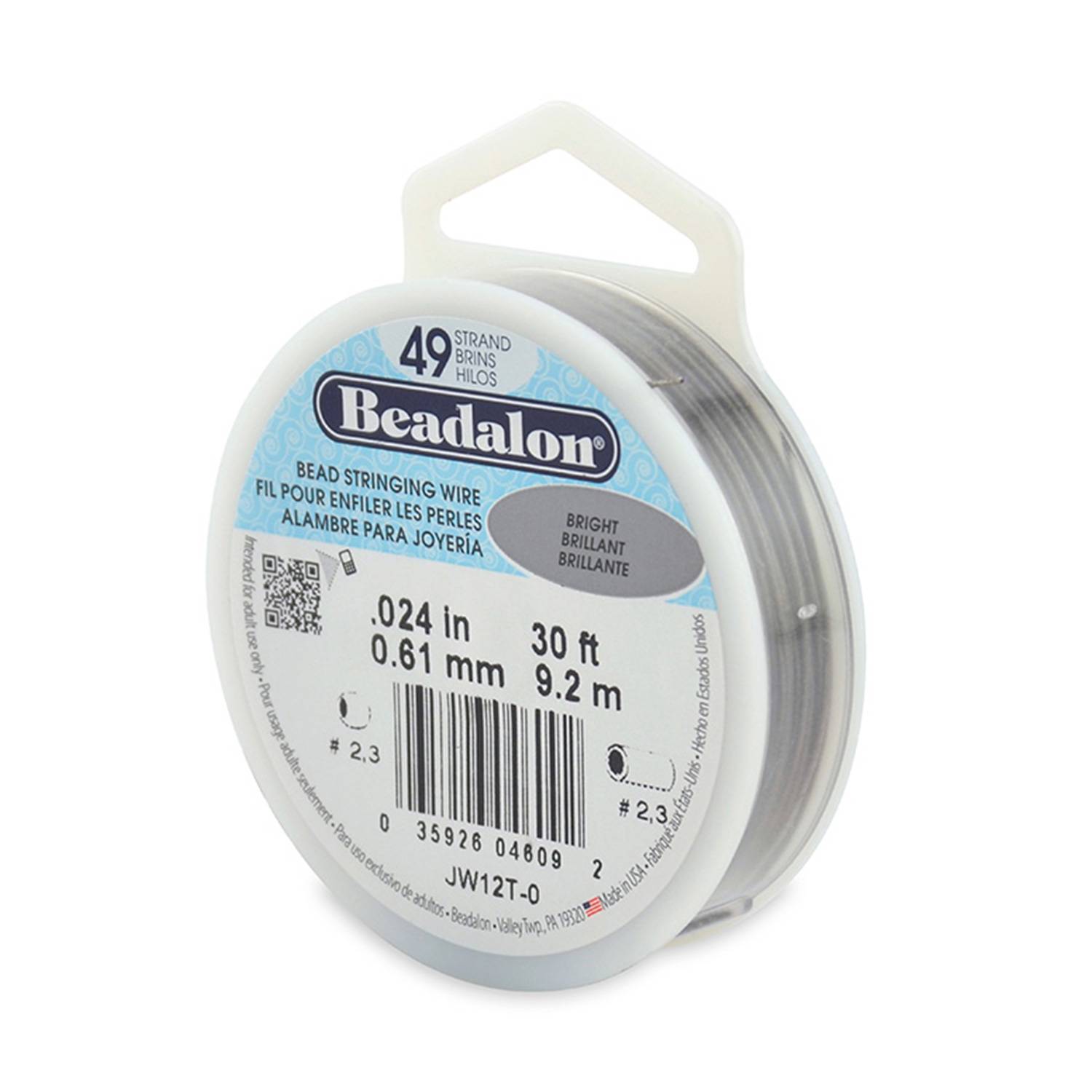 Beadalon Schmuckdraht Edelstahl-kunststoffummantelt/ transparent, Ø 0,61mm-9,20m