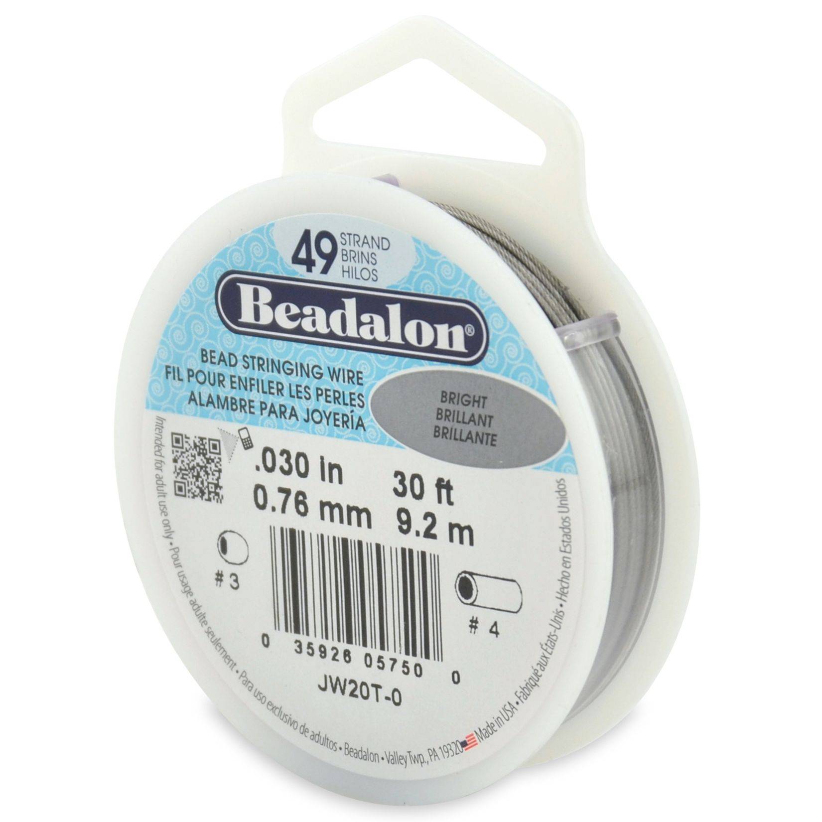 Beadalon Schmuckdraht Edelstahl-kunststoffummantelt/ transparent, Ø 0,76mm-9,20m