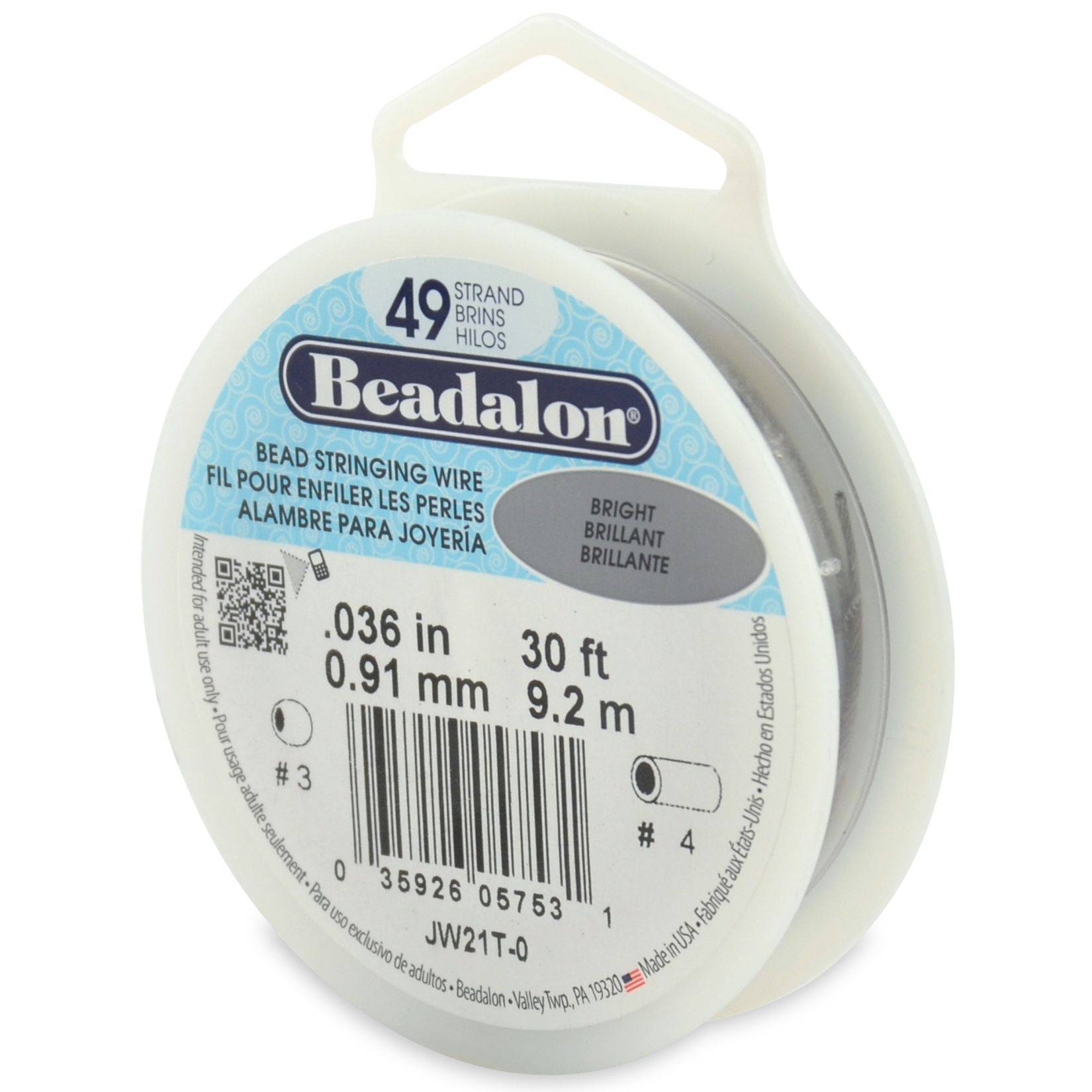 Beadalon Schmuckdraht Edelstahl-kunststoffummantelt/ transparent, Ø 0,91mm-9,20m