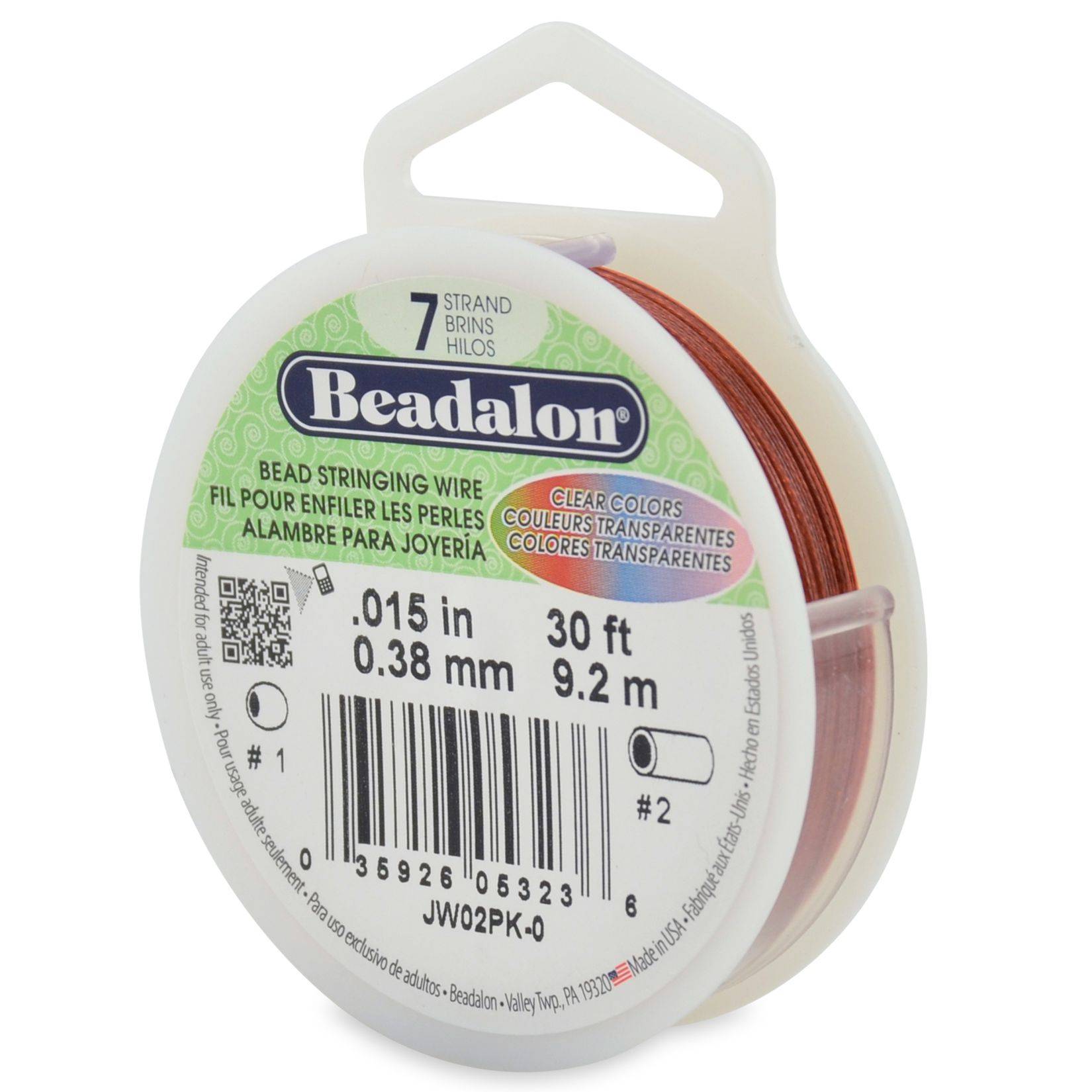 Beadalon Schmuckdraht Edelstahl-kunststoffummantelt pink Ø 0,38mm-9,2m