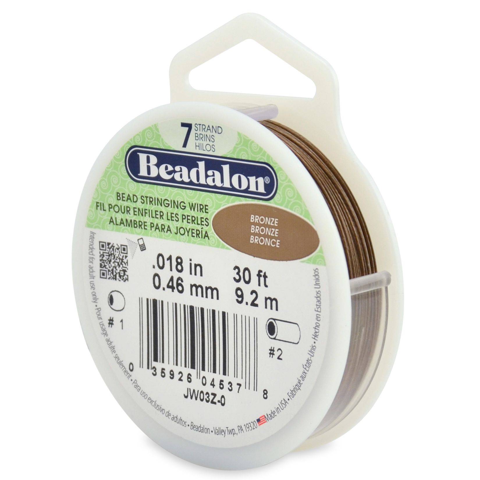 Beadalon Schmuckdraht Edelstahl-kunststoffummantelt bronze Ø 0,46mm-9,2m
