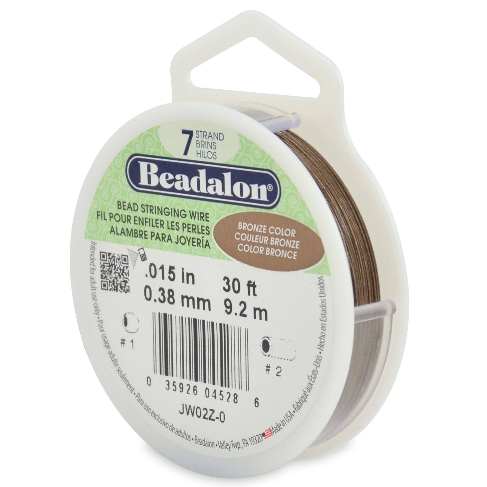 Beadalon Schmuckdraht Edelstahl-kunststoffummantelt bronze Ø 0,38mm -9,2 m