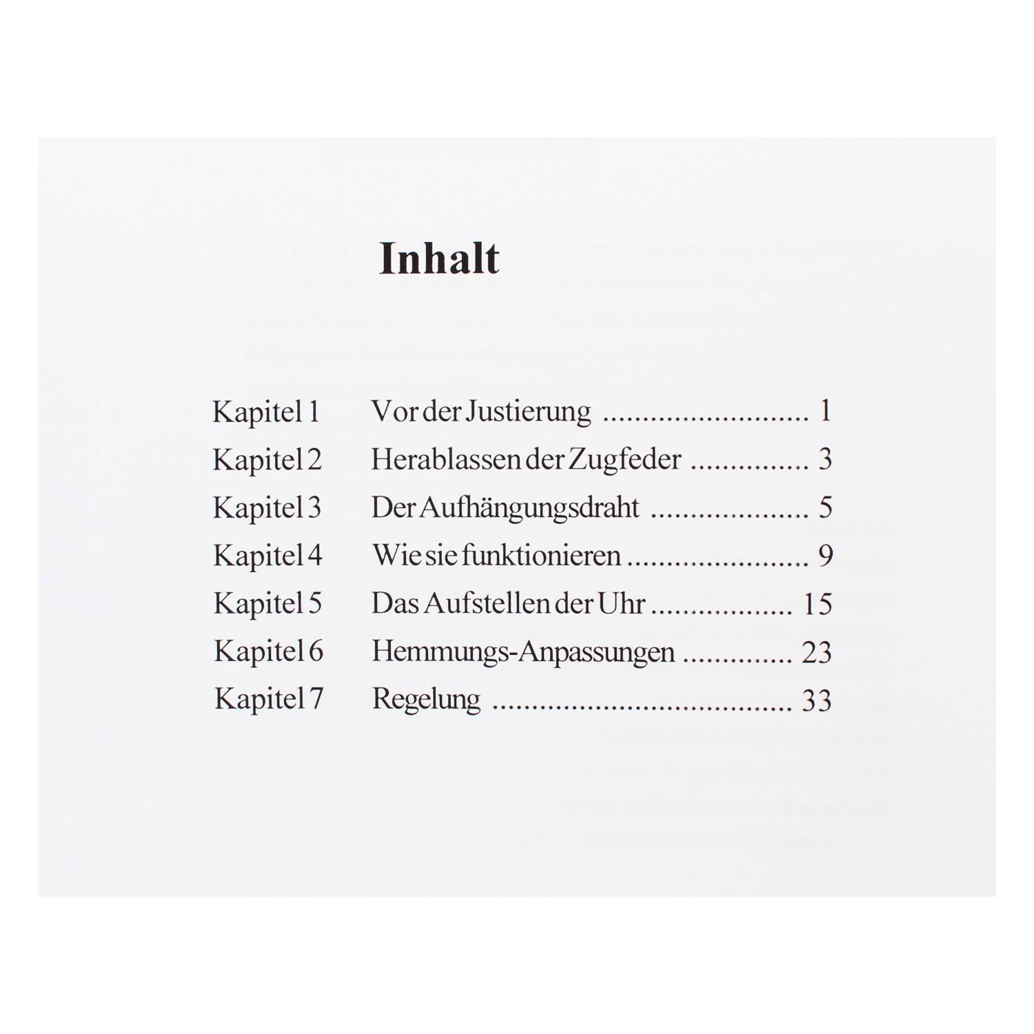 SELVA Buch: Jahresuhr Justierung