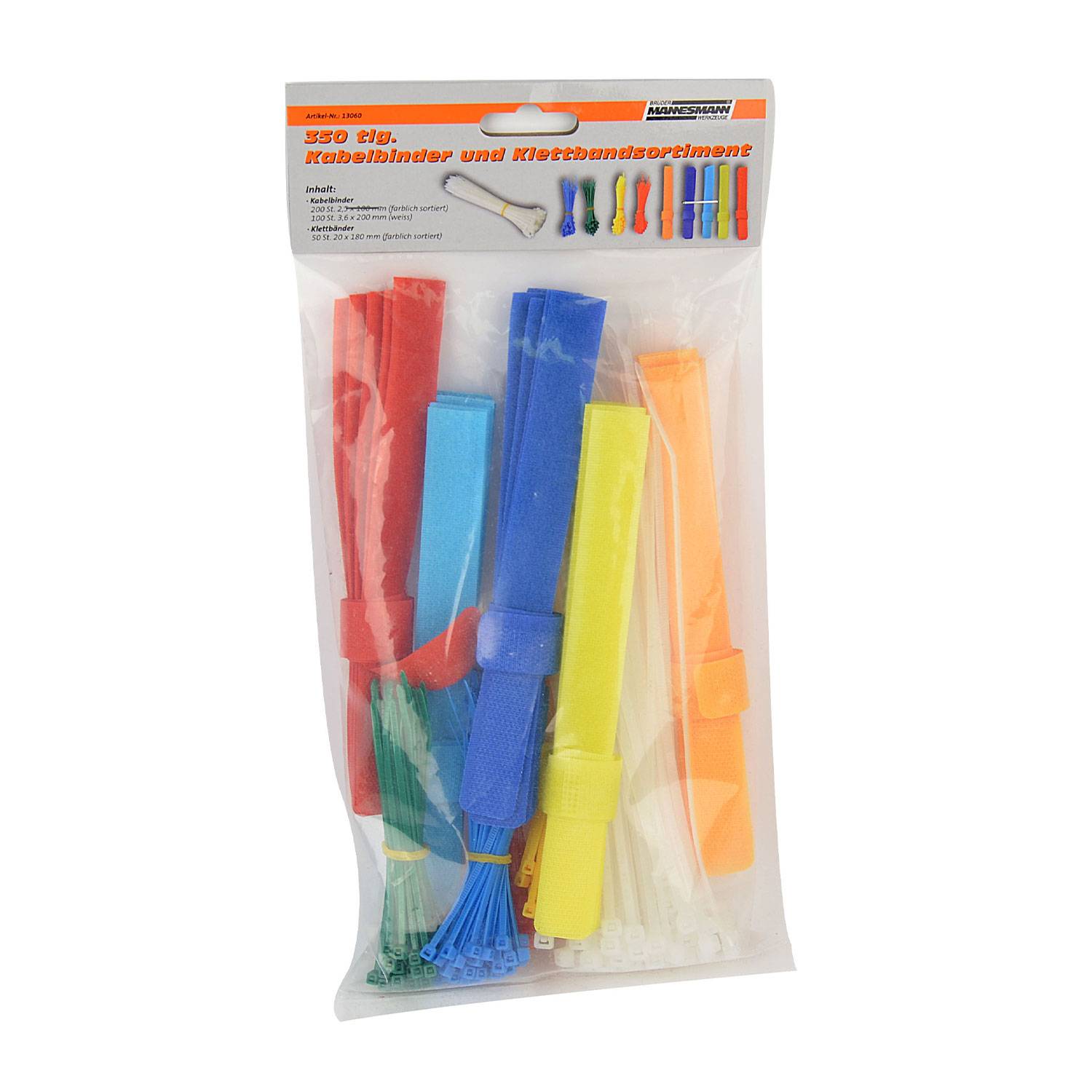 Brüder Mannesmann BRÜDER MANNESMANN Kabelbinder- und Klettsortiment 350-teilig