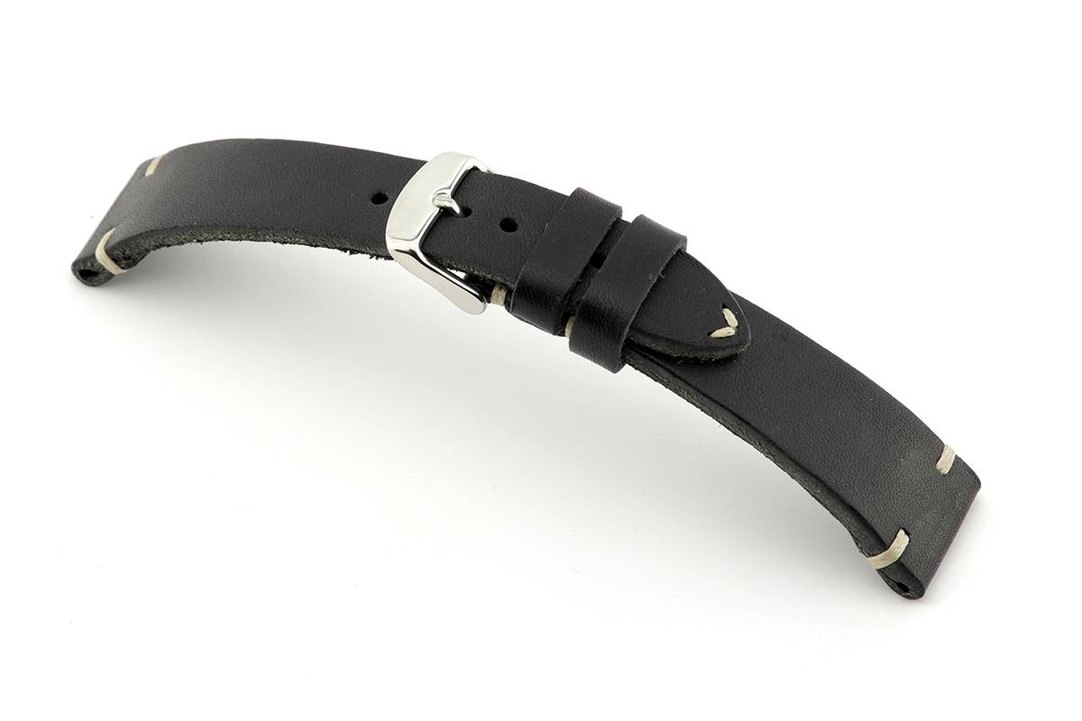 Happel Lederband Richmond 20 mm schwarz Vintage