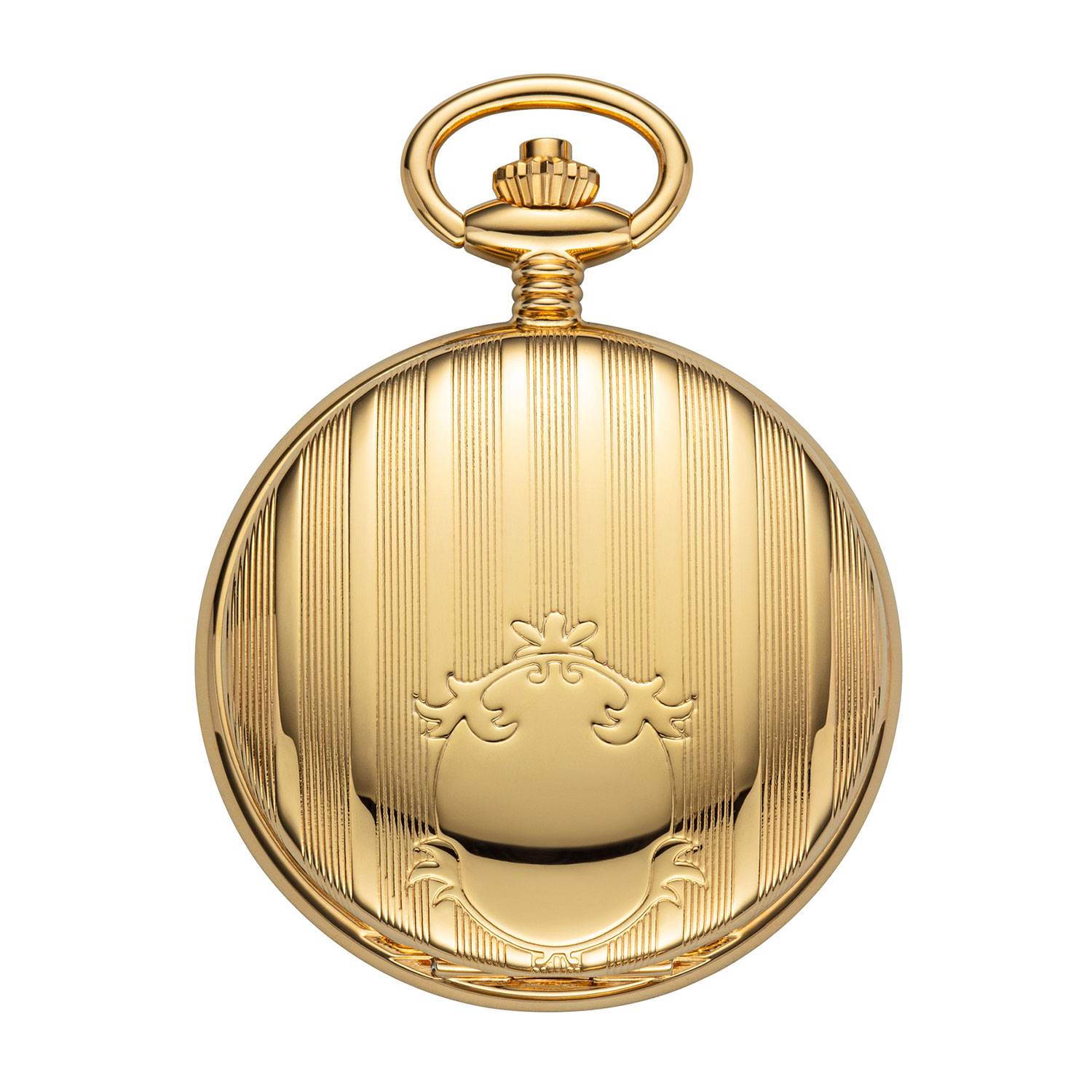 UMR RUHLA Taschenuhr TU-8836, Quarz, Edelstahl, Gold, Sprungdeckel